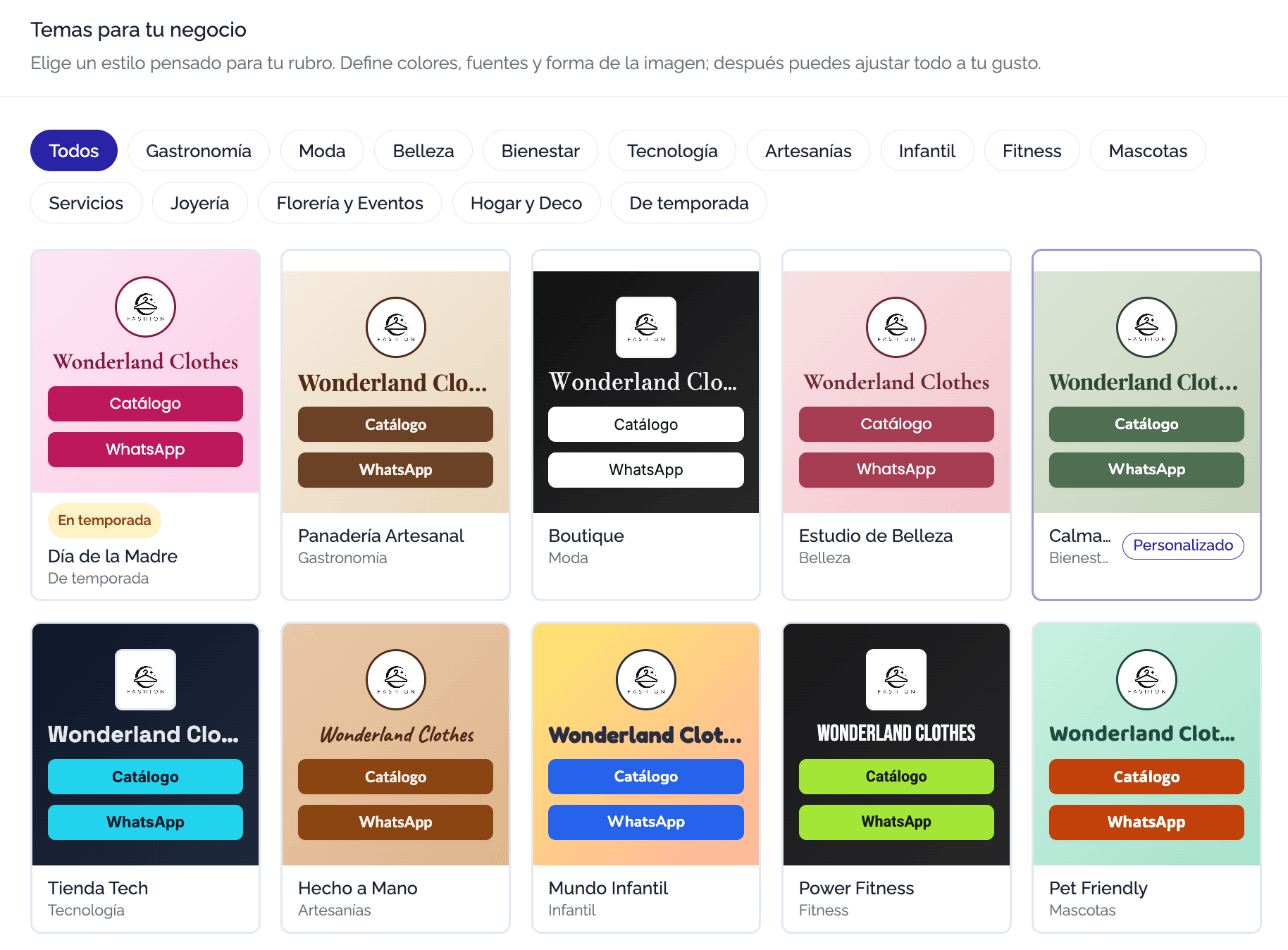Plantillas de página disponibles en Betweennet
